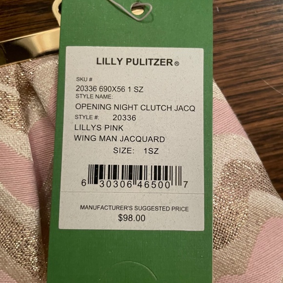 Lilly Pulitzer Opening Night Clutch Gold and Light Pink - New with tags! - Picture 2 of 6